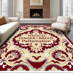 Crimson and Cream Floral Medallion Rug
