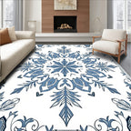 Blue And White Floral Medallion Rug