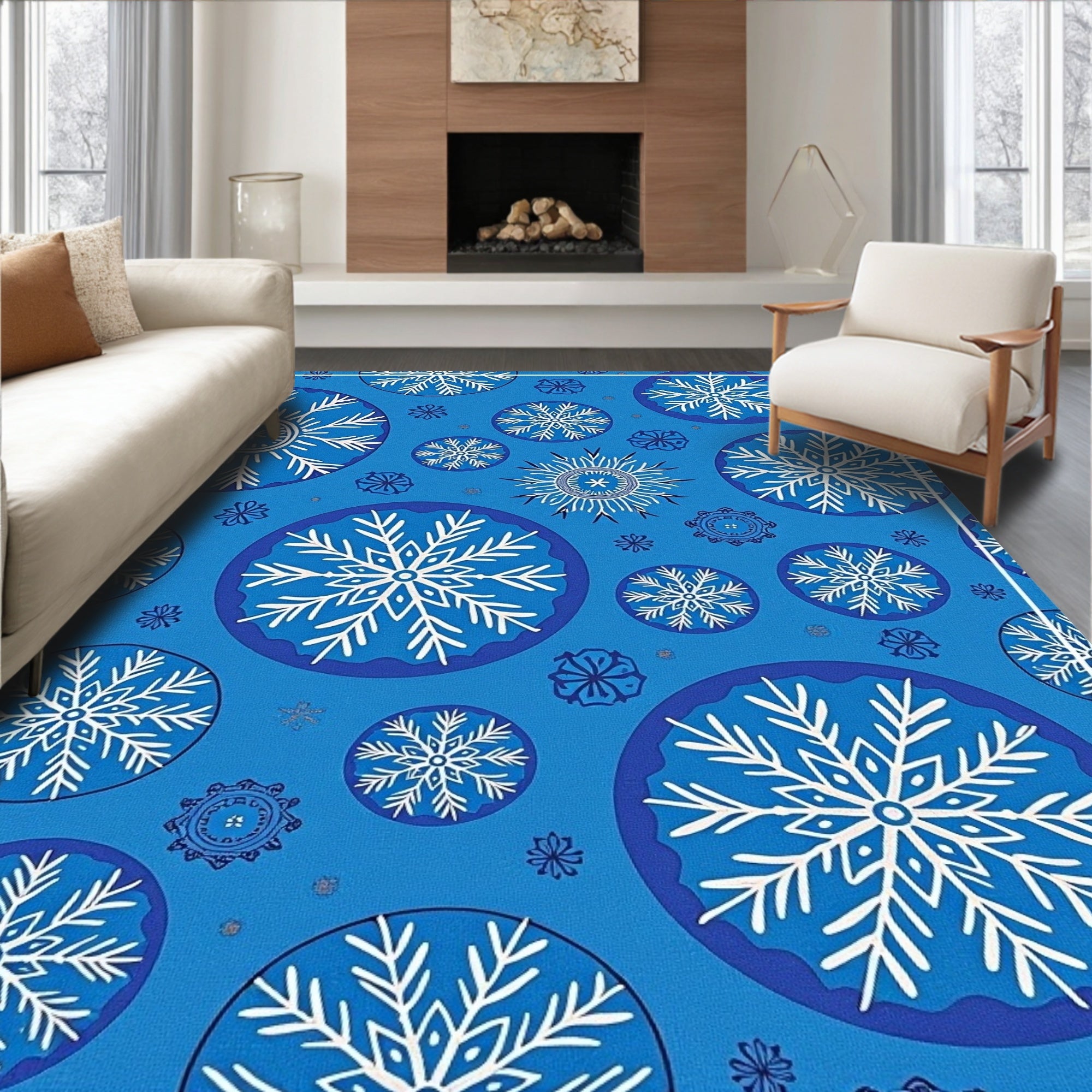 Cerulean Snowflake Gala Rug
