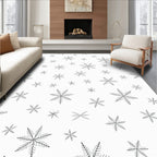 White Gray Snowflake Scatter Rug