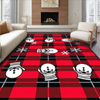 Red Buffalo Plaid Mittens Snowflakes Rug
