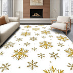 Golden Snowflake Winter Collection Rug