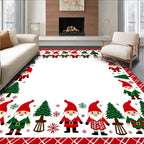 Festive Gnome Christmas Tree Border Rug