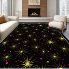 Golden Starburst Black Festive Night Rug