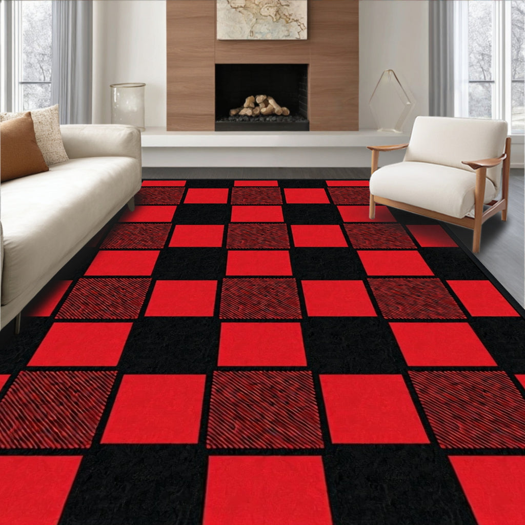 Bold Tartan Plaid Squares Rug