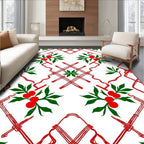 Red and Green Berry Lattice Rug