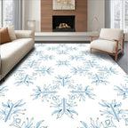 Delicate Blue Rococo Floral Medallion Rug