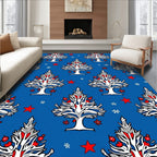 Red White Blue Starburst Tree Garland Rug