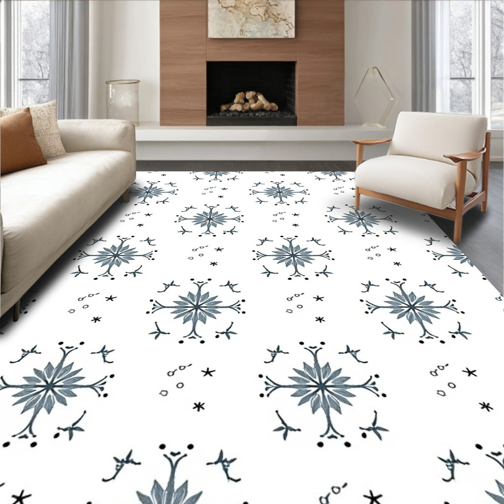 Blue Starburst Garden Medallion Rug