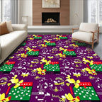 Purple Gift Bow Music Notes Rug