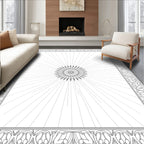 Sunburst Mandala Floral Border Rug