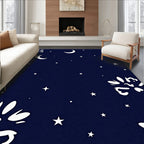 Midnight Blue Celestial Starry Night Rug