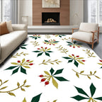 Crimson Berry Starburst Branch Scatter Rug