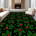Christmas Holly Berry Garland Rug