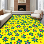 Sunny Yellow Floral Citrus Burst Rug