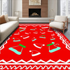 Red Christmas Santa Hat Scatter Rug