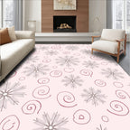 Pink Snowflake Swirl Medallion Rug