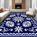Deep Blue White Snowflake Gala Rug