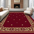 Deep Red Starry Night Regal Border Rug