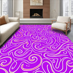 Curling Lavender Amoeba Lines Rug