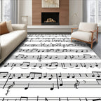 Vintage Sheet Music Melodic Scroll Rug