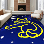 Yellow Cat Night Sky Rug