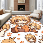 Cute Kawa Child Orange Blossom Collage Rug