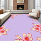 Pastel Pink Floral Corner Accent Rug