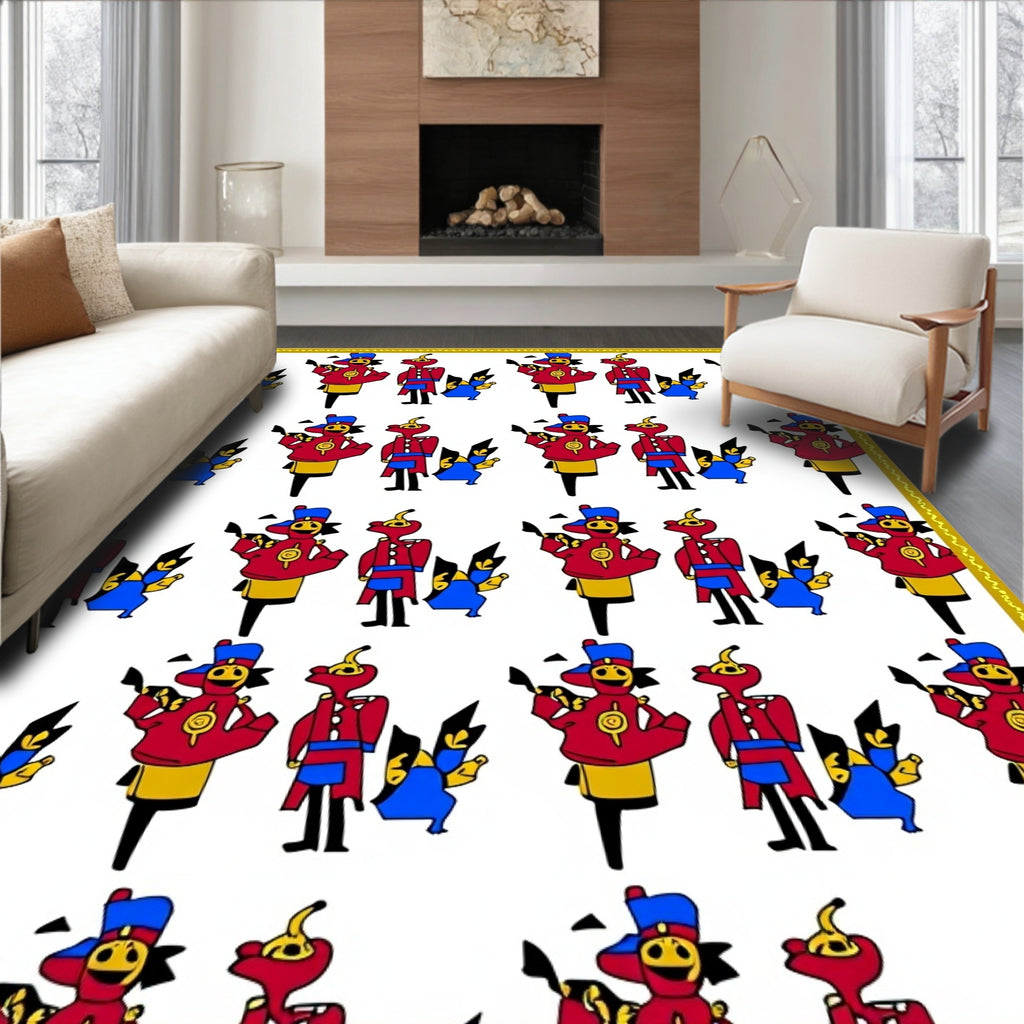 Whimsical Red And Blue Soldier Companions Rug