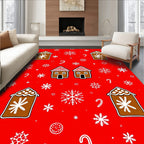 Whimsical Gingerbread Houses Snowflakes Candy Canes Rug