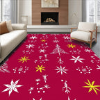 Crimson Festive Trees Starfall Collection Rug