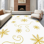 Golden Snowflake Swirl Collage Rug