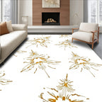 Golden Floral Burst Abstract Art Rug