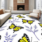 Vibrant Yellow Butterfly Branch Array Rug