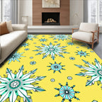 Bright Yellow Snowflake Medallion Rug