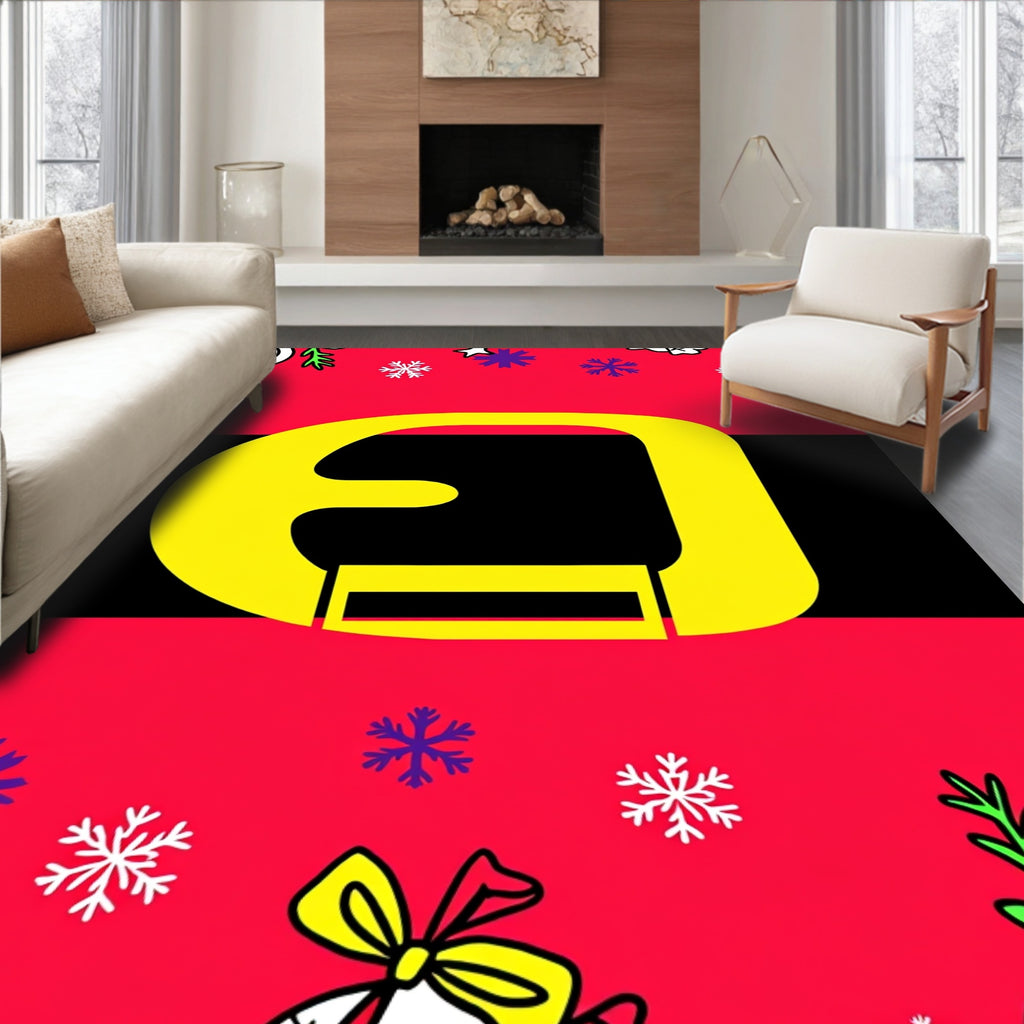 Bold Red Festive Snowflakes Gift Rug