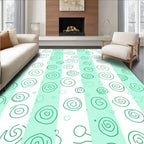 Green Spiral Stripe Collage Rug