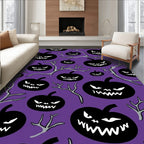 Spooky Black Pumpkin Branch Purple Rug