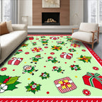 Jolly Elf Gift Holiday Playful Scene Rug