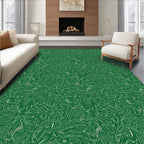 Emerald Green Leafy Swirl Arrangement Rug