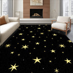 Golden Sparkling Stars Cosmos Rug