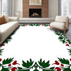 Crimson Berry Vine Border Rug