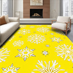 Golden Yellow Snowflake Celebration Rug