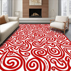 Crimson Swirls Organic Curlicues Rug