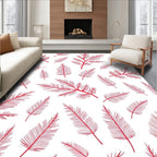 Red Fern Frond Scatter Rug