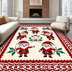 Whimsical Santa Claus Festive Holiday Rug