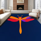 Colorful Abstract Dragonfly Whimsy Rug