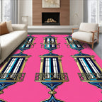 Grand Blue Balcony Ornate Repeating Rug