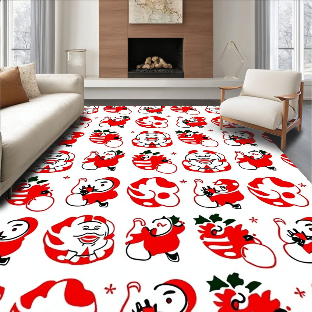 Red Santa Claus Festive Repeat Rug