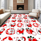 Red Santa Claus Festive Repeat Rug